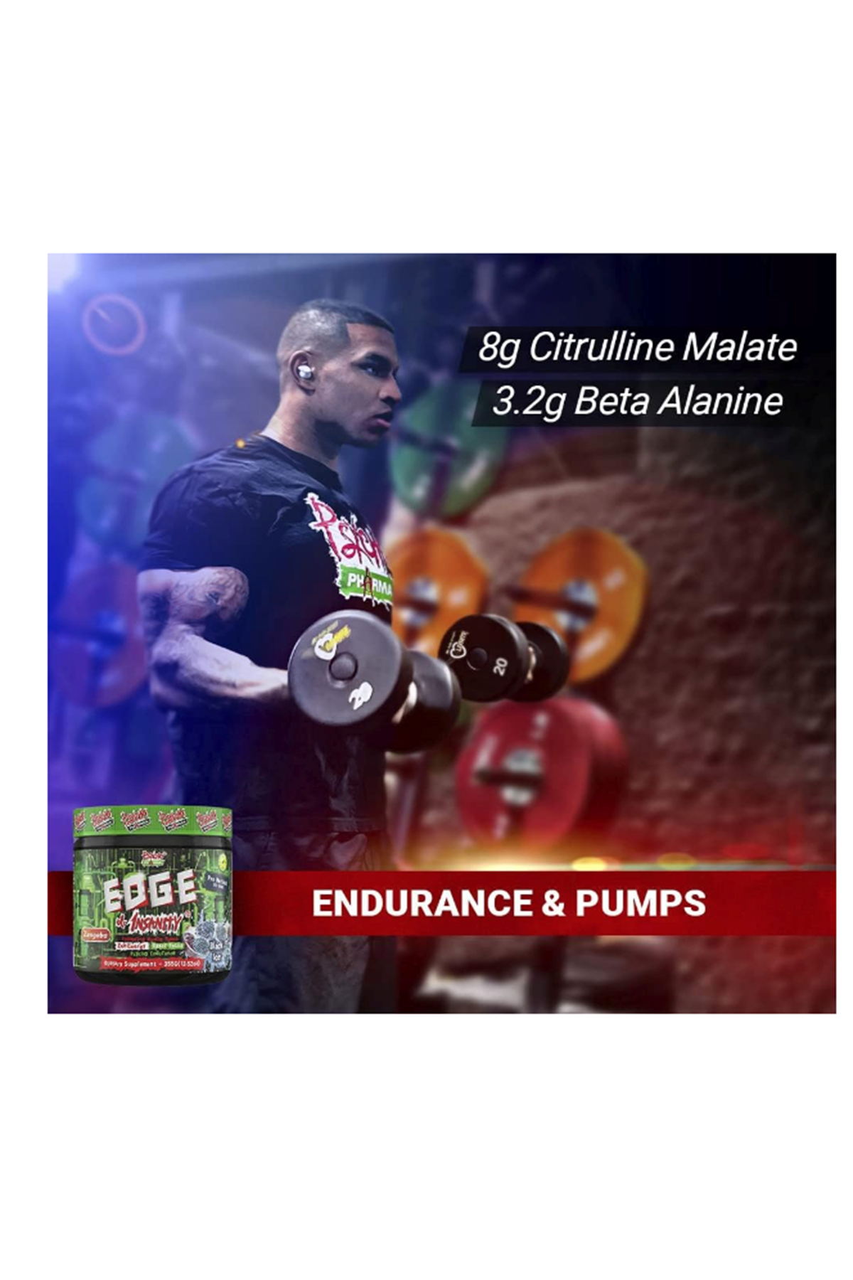 Psycho Pharma Edge Of Insanity Pre Workout 355gr.Usa Menşei 67.