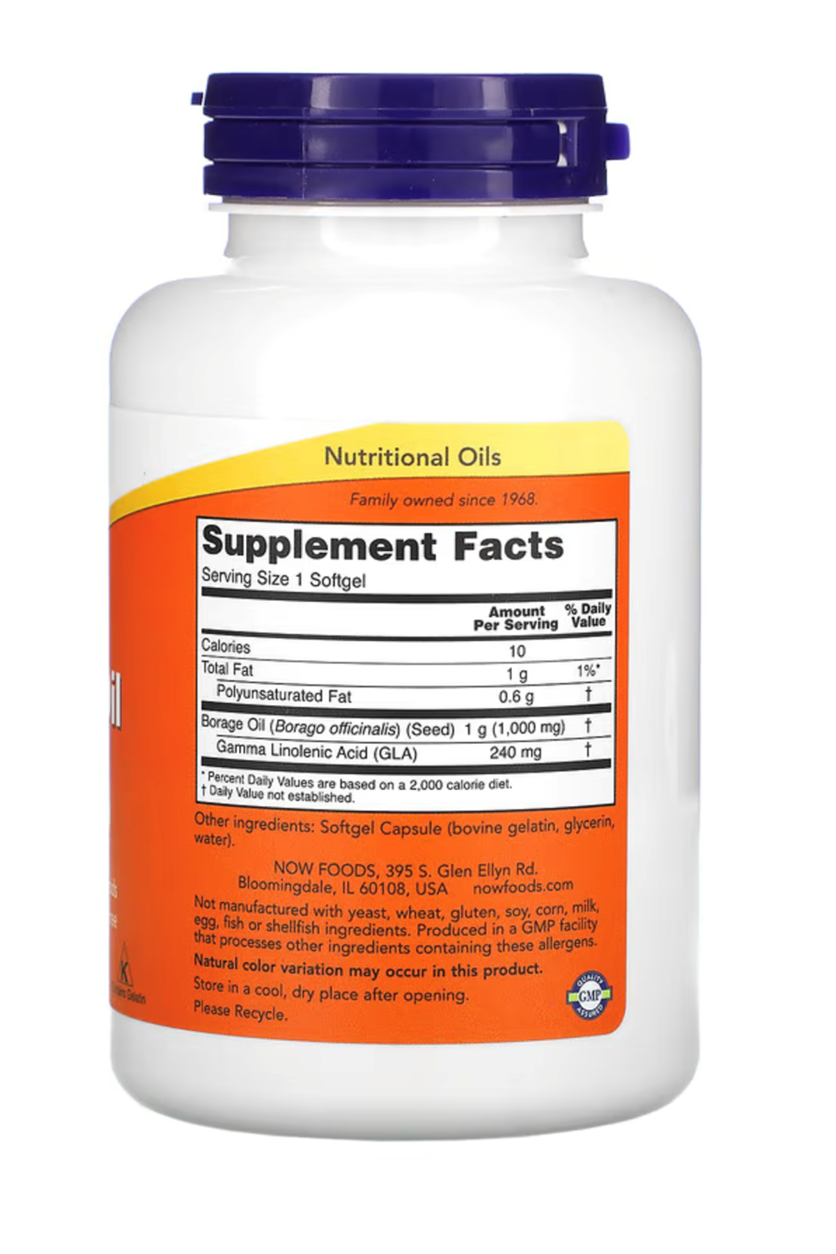 NOW Foods  Borage Oil  1000 mg, 120 Softgels.Usa Menşei.50.
