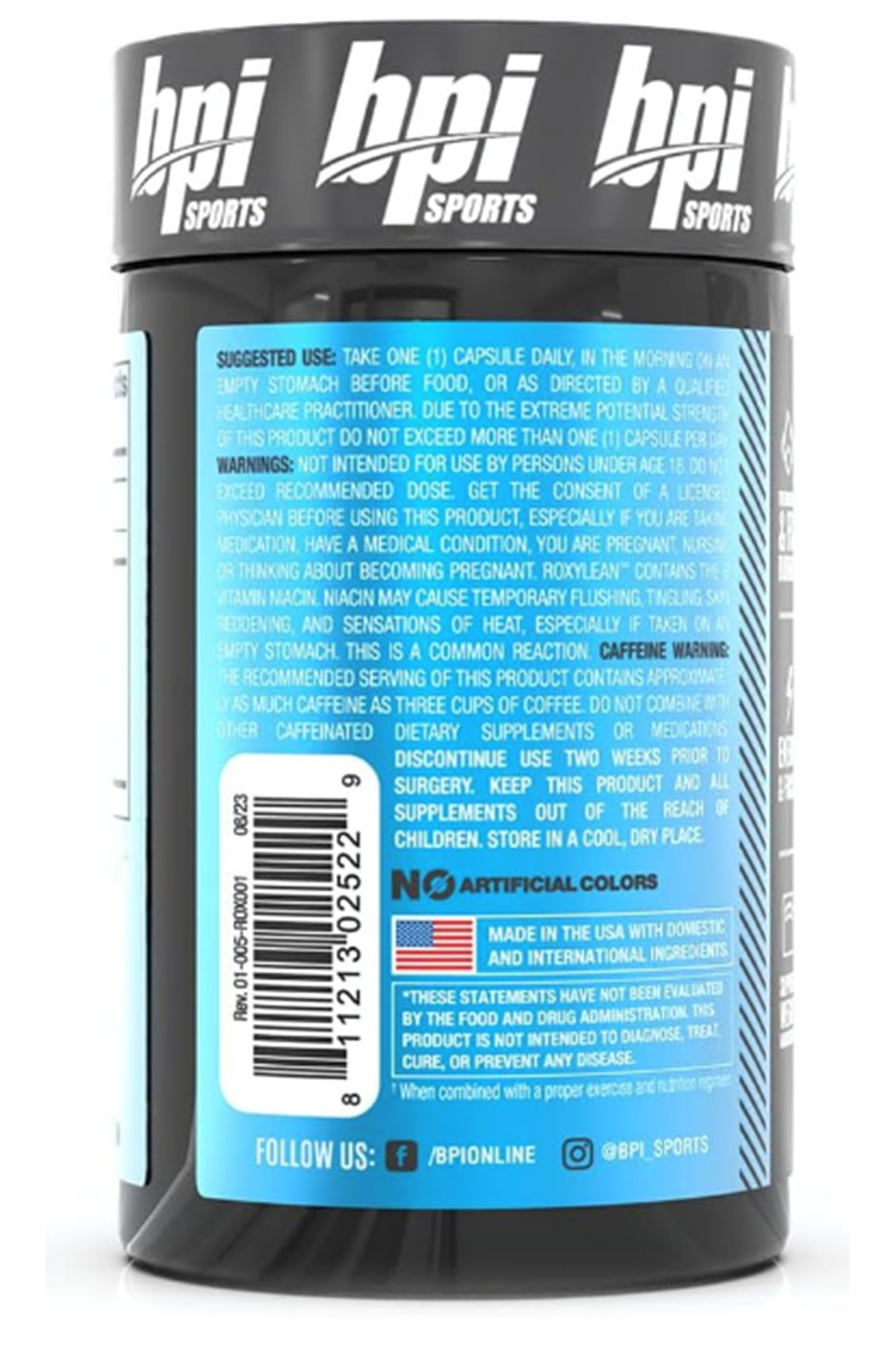 BPI Sports -Roxylean Extreme Fat Burner Weight Loss  60 Capsul.Usa Menşei.46.