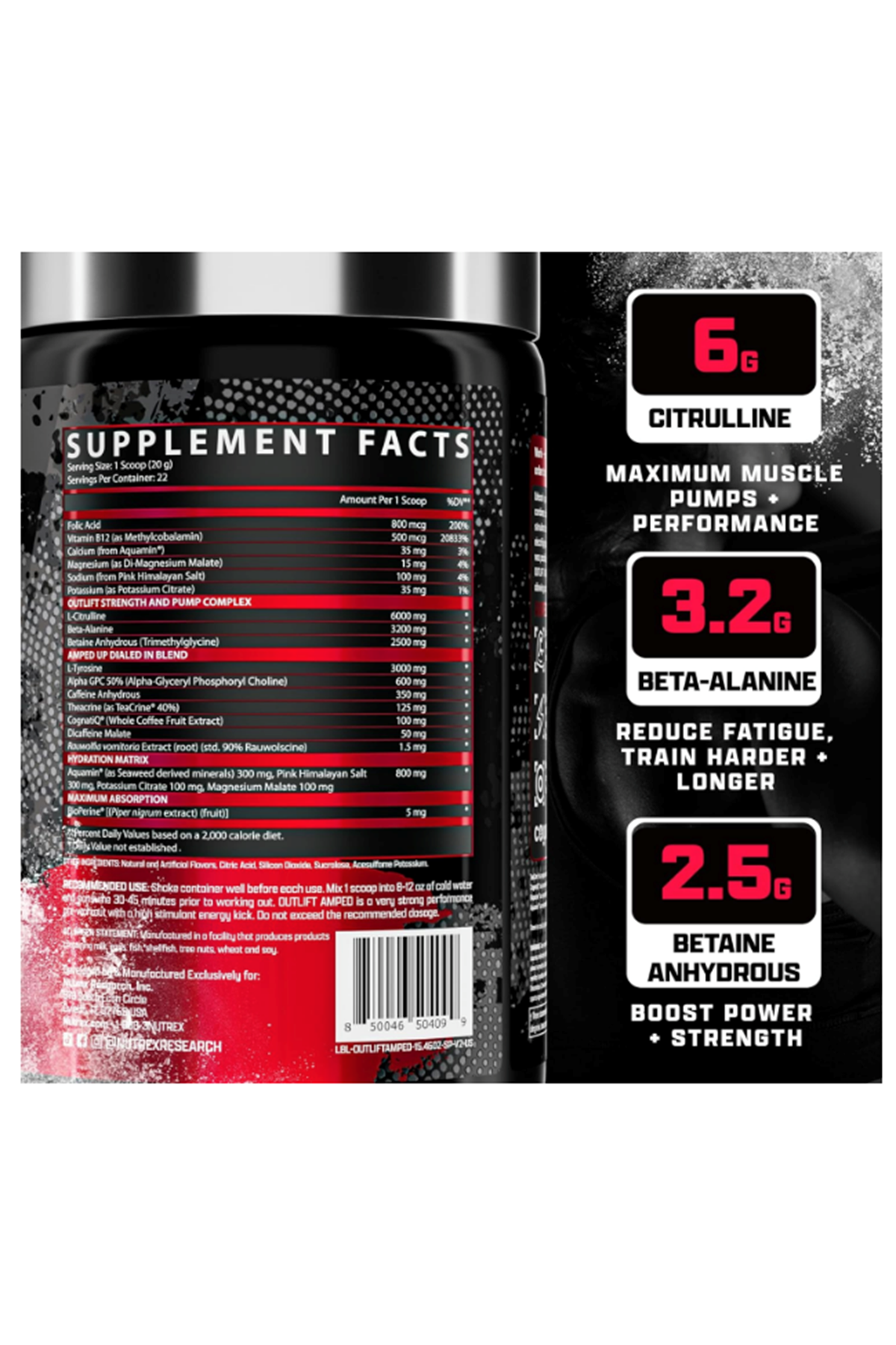 Nutrex OUTLIFT Amped Max Dosed STIM Pre Workout 440gr. Usa Version. Avrupa Değildir!! 44.