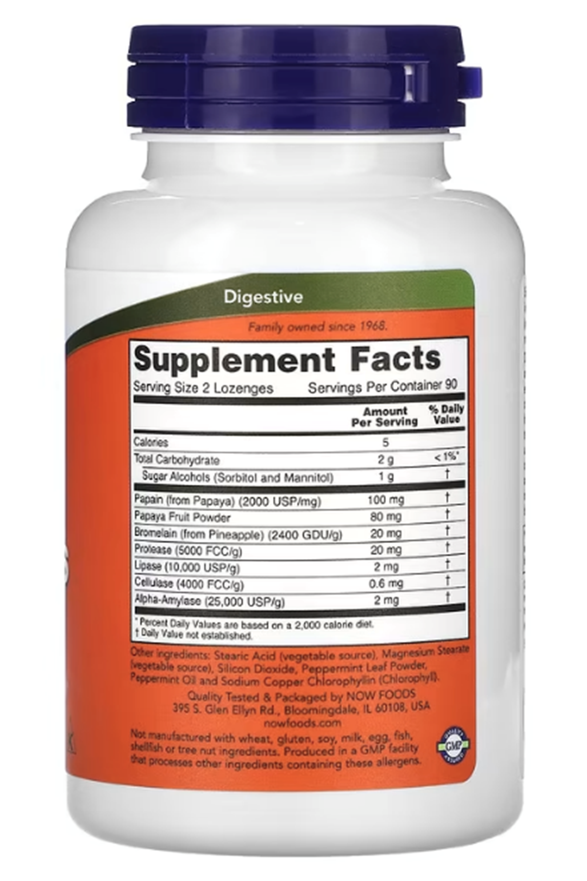 NOW Foods, Chewable Papaya Enzymes, Digestive Support 180 Lozenges. USA Menşei.35.