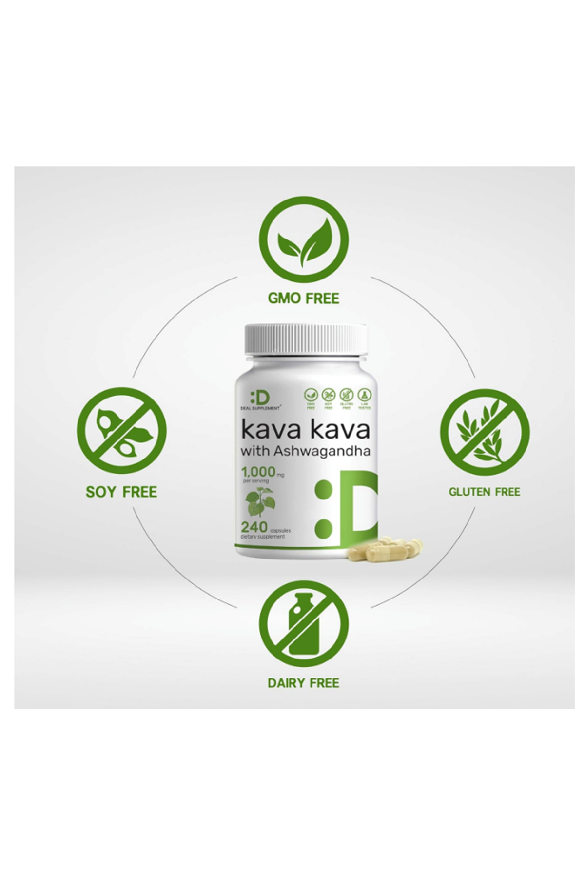 DEAL SUPLAMENTS  KAVA KAVA  750mg  240 Capsul.Abd Menşei.50.