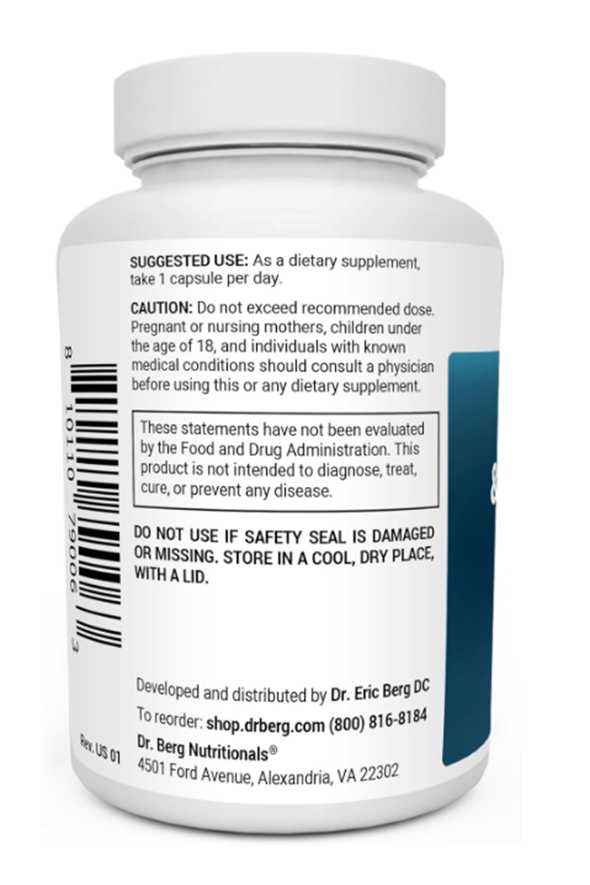 Dr. Berg  Adrenal Cortisol Support-Mood,Focus,Relaxation 60 Capsul.Usa Menşei.60.