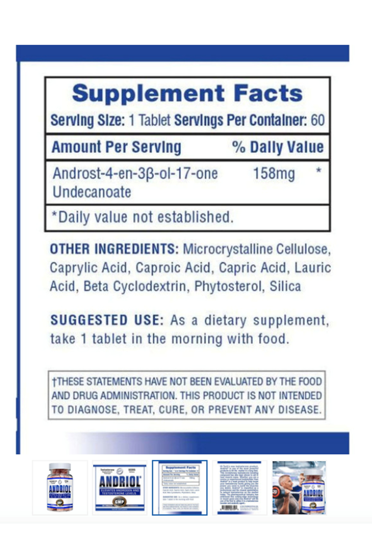 Hi-Tech Pharmaceuticals Andriol 60 Tablet.Usa Version.61.