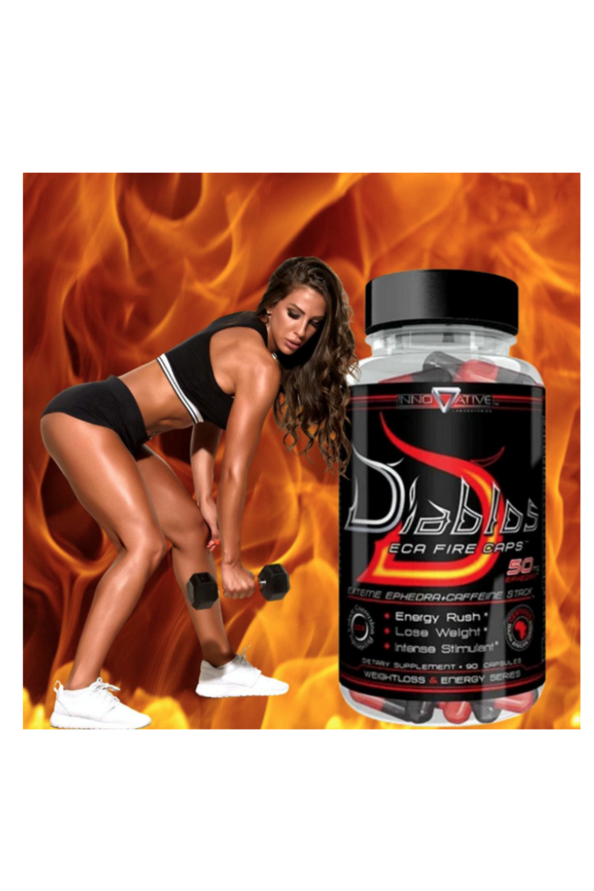 Innovative Labs Diablos ECA Fire 530mg  90 Capsul. Usa Menşei.41.