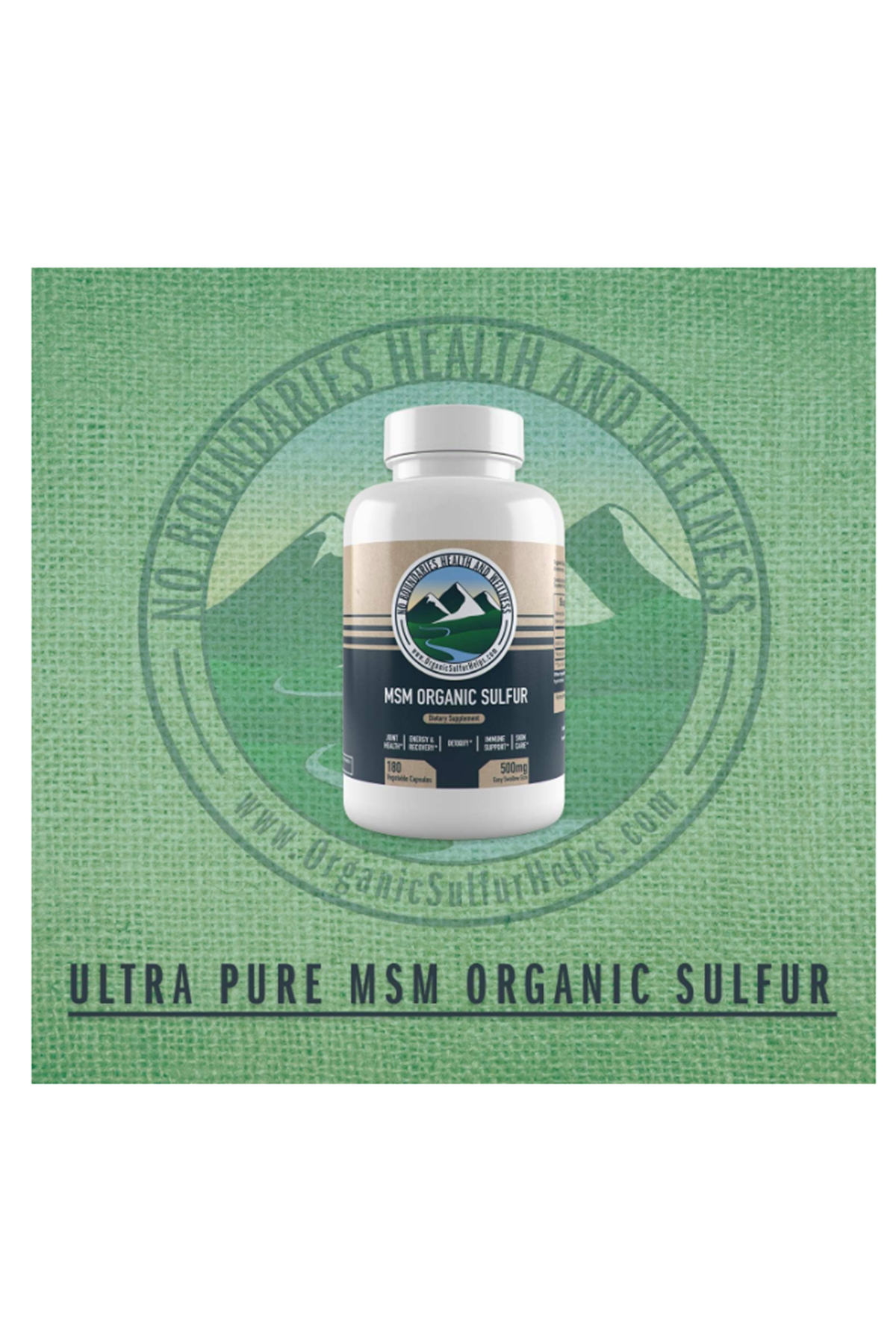 Organic Sulfur Supplement MSM Organic Sulfur 500mg 180 Vegetable Capsul.Usa Menşei.47.