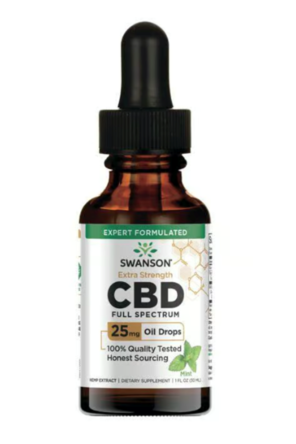 Swanson Ultra- Extra Strength C.B.D Full Spectrum – Mint 25mg  30ML 30 Servis. USA Menşei 56.