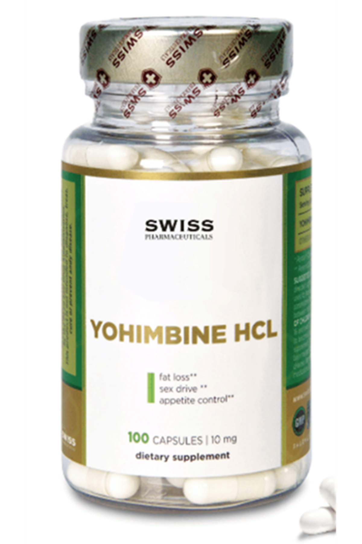 Swiss Pharmaceuticals  Yohımbıne HCL Fat Burner 10mg 100 Capsul.40.