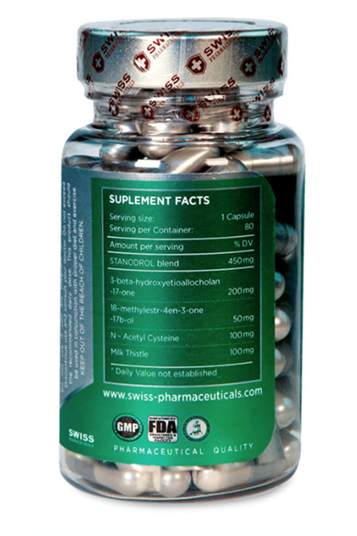 Swiss Pharmaceuticals  STANODROL 450mg 80 Capsul.55.