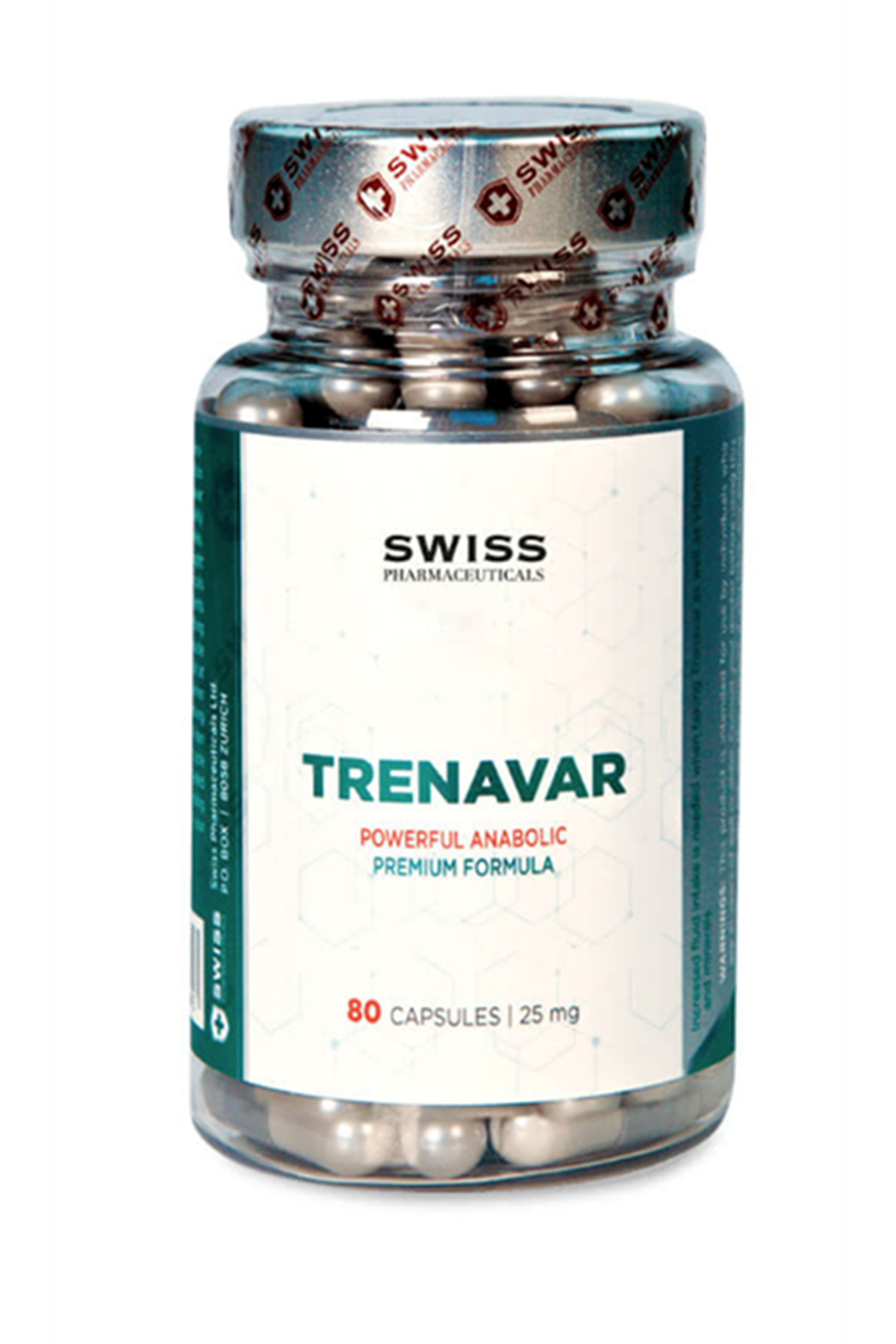 Swiss Pharmaceuticals  TRENAVAR 25mg 80 Capsul.52.