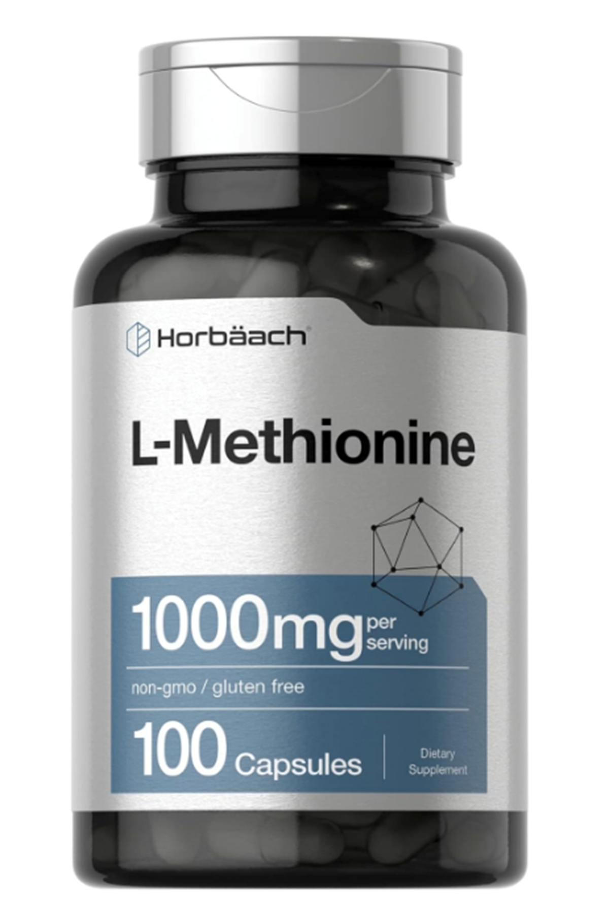 Horbäach  L-Methionine 1000mg  100 Capsul.Quick Release Capsules Usa Menşei.37.