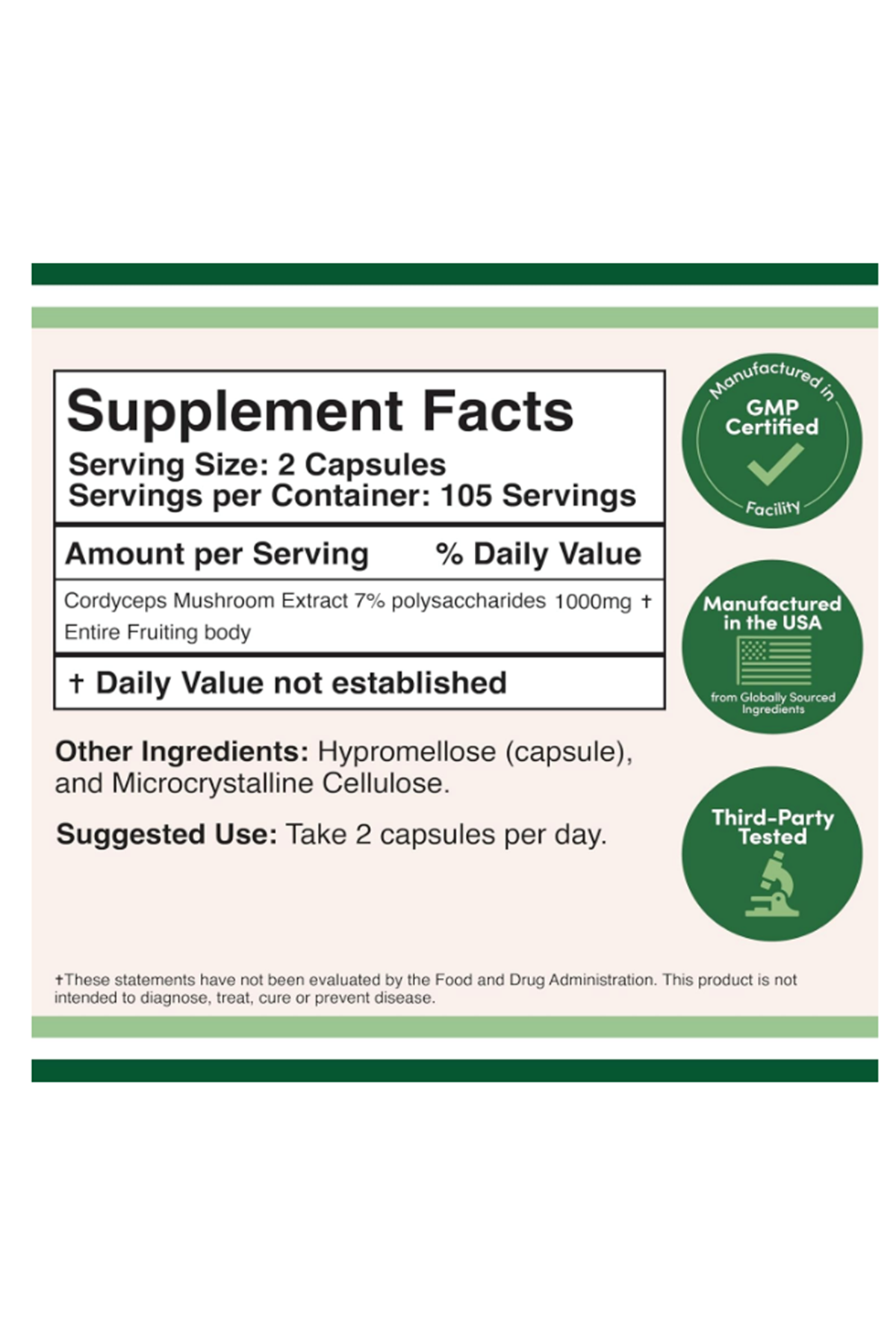 DoubleWood  Cordyceps Mushroom Extract 1000mg 210 Capsul..39.