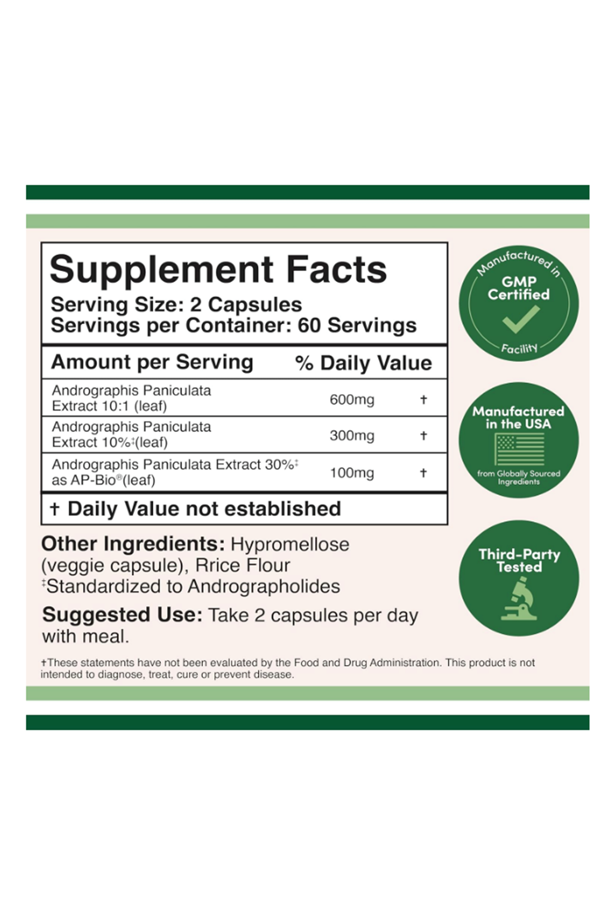 Double Wood Andrographis 1000mg  120 Capsul.39.