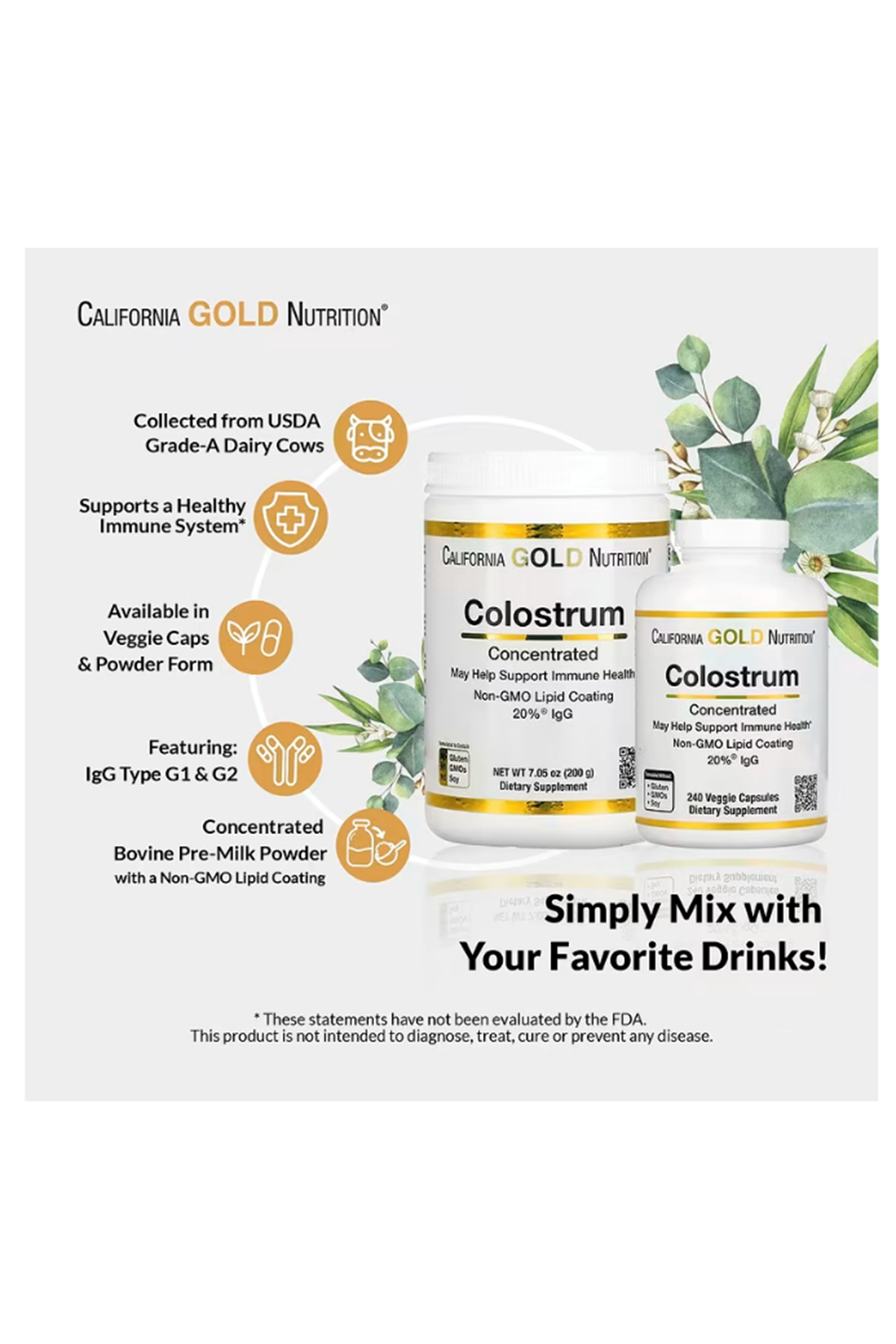 California Gold Nutrition Colostrum 240 Veggie Capsul.Abd Menşei.47.