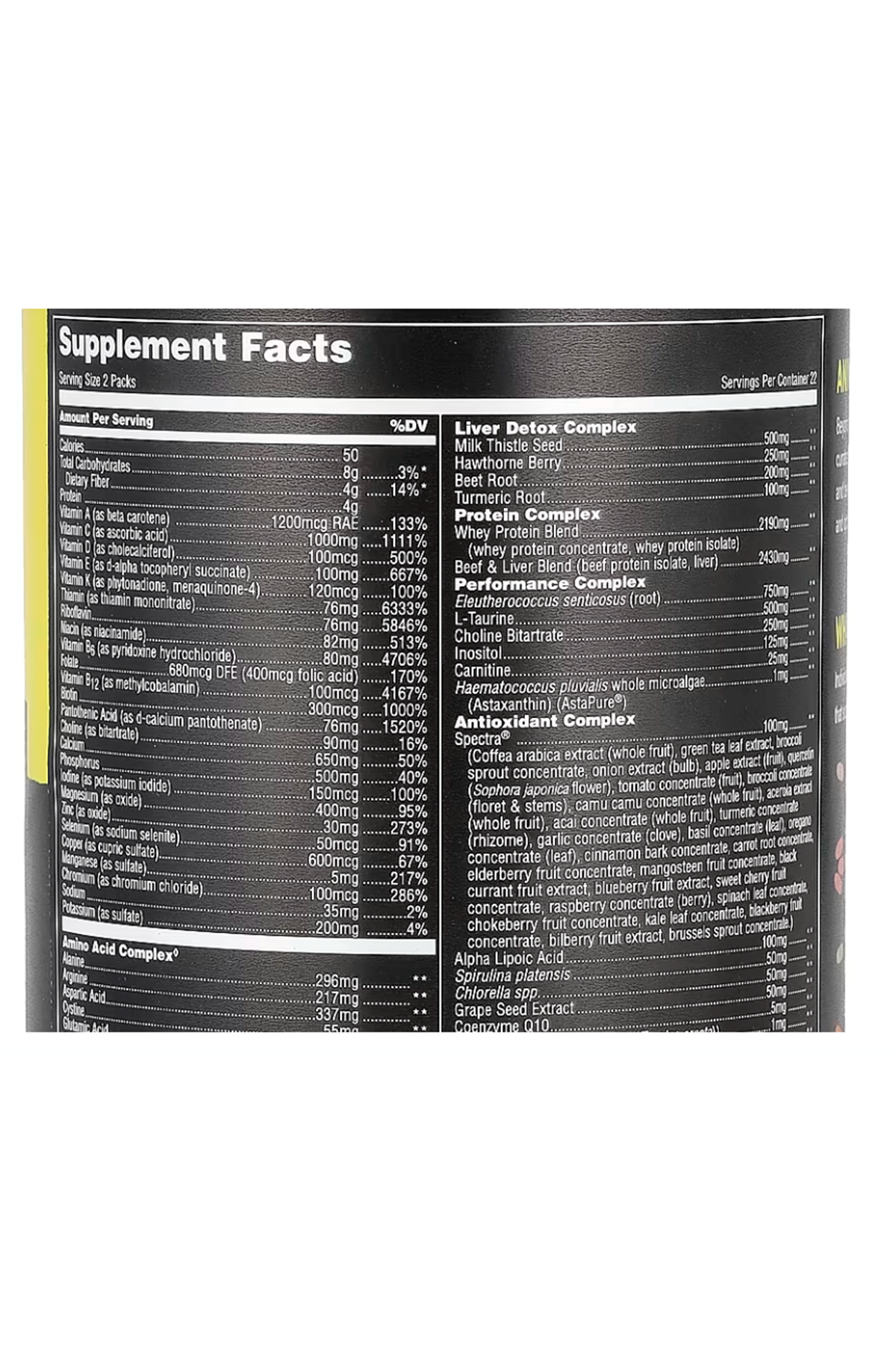 Animal Pak Ultimate Foundatıon, 44 Packs. Abd Version. Avrupa Değil. 70.