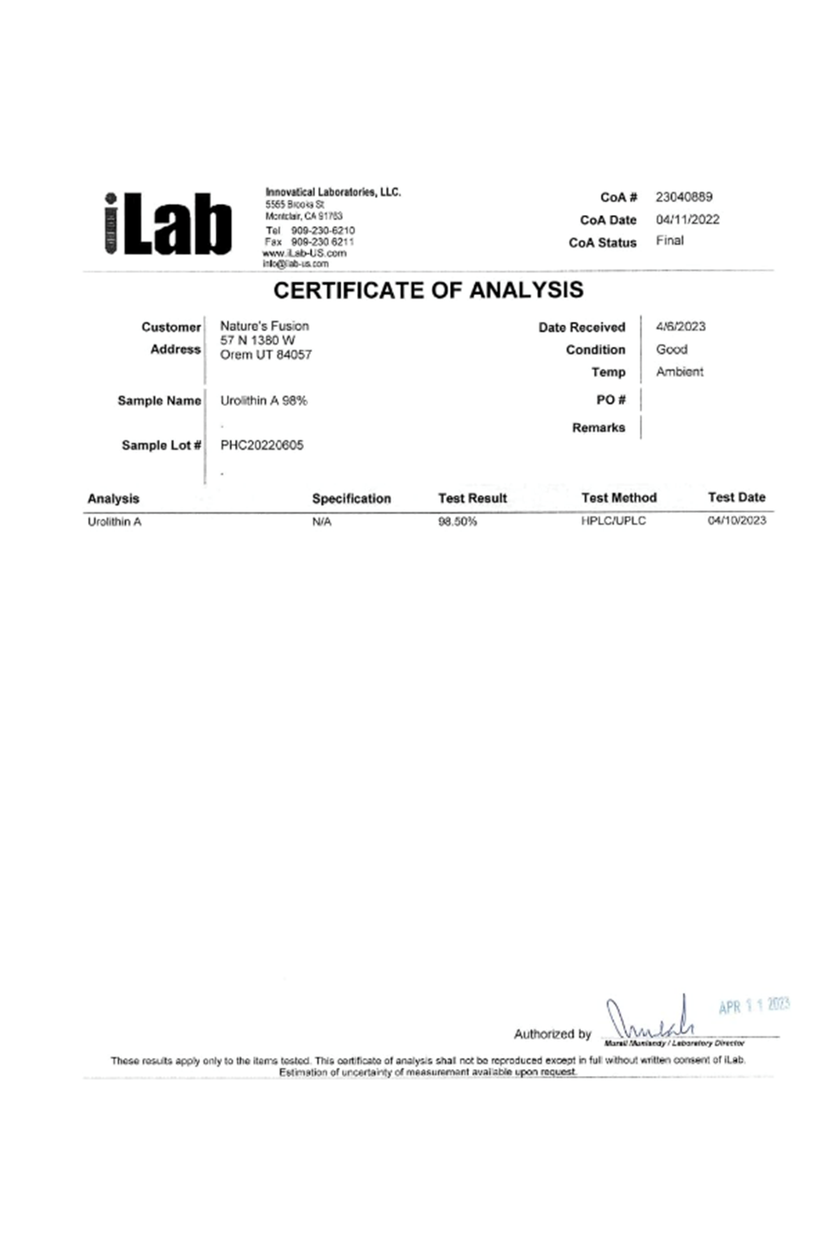 Nature's Fusions Nutri Urolithin A Diacetate 500mg 30 Veg Capsul.Usa Menşei.60.