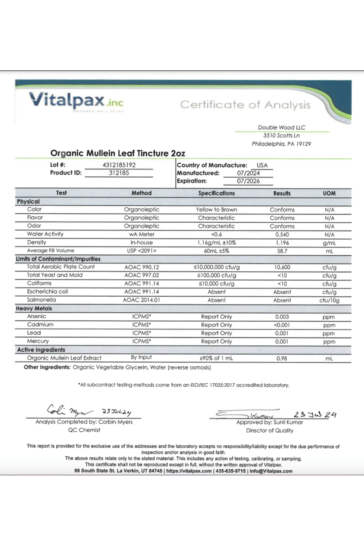 Double Wood Mullein Leaf 1000mg 180 Veg Capsul.ABD MENŞEİ 39.