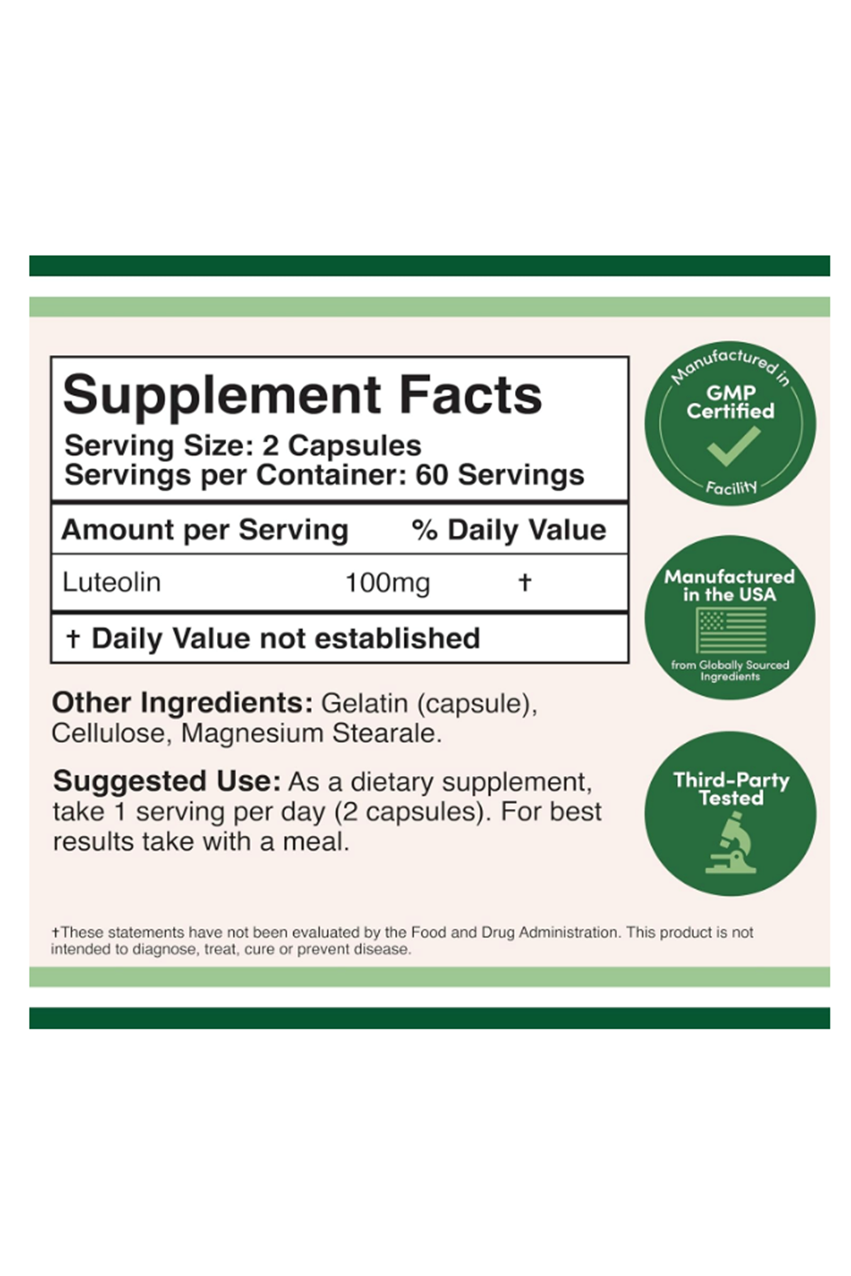 Double Wood Luteolin 100mg  120 Capsul.39.