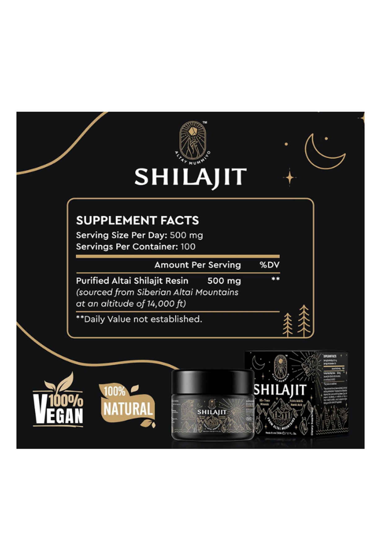 ALTAY MUMMIYO Shilajit Resin Fulvic Humic Acid 50gr 100 Servis.Abd Menşei.