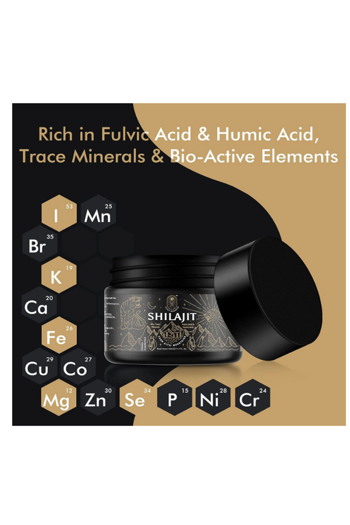 ALTAY MUMMIYO Shilajit Resin Fulvic Humic Acid 50gr 100 Servis.Abd Menşei.