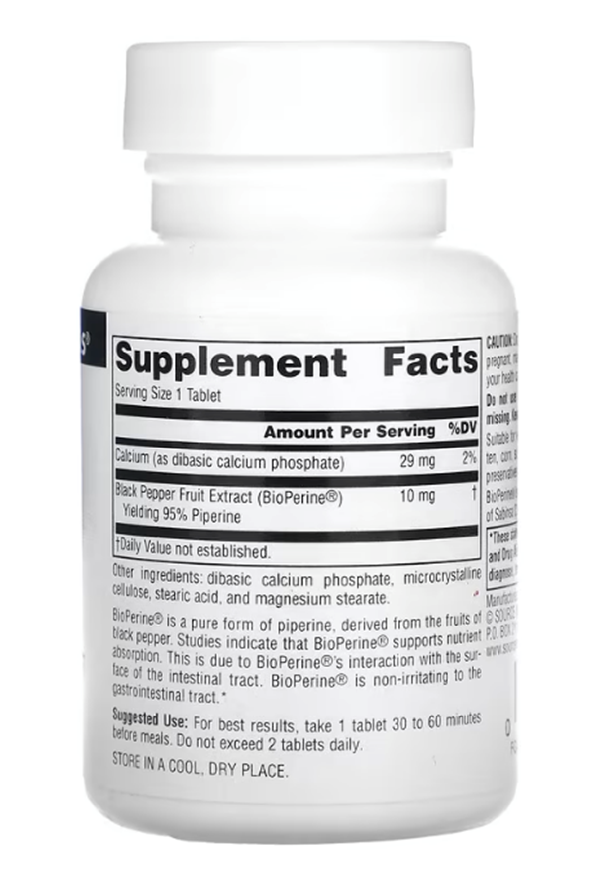 Source Naturals, BioPerine, Emilim Artışı İçin Çok Önemlidir 10 mg, 120 Tablet.Made ın Usa.34.