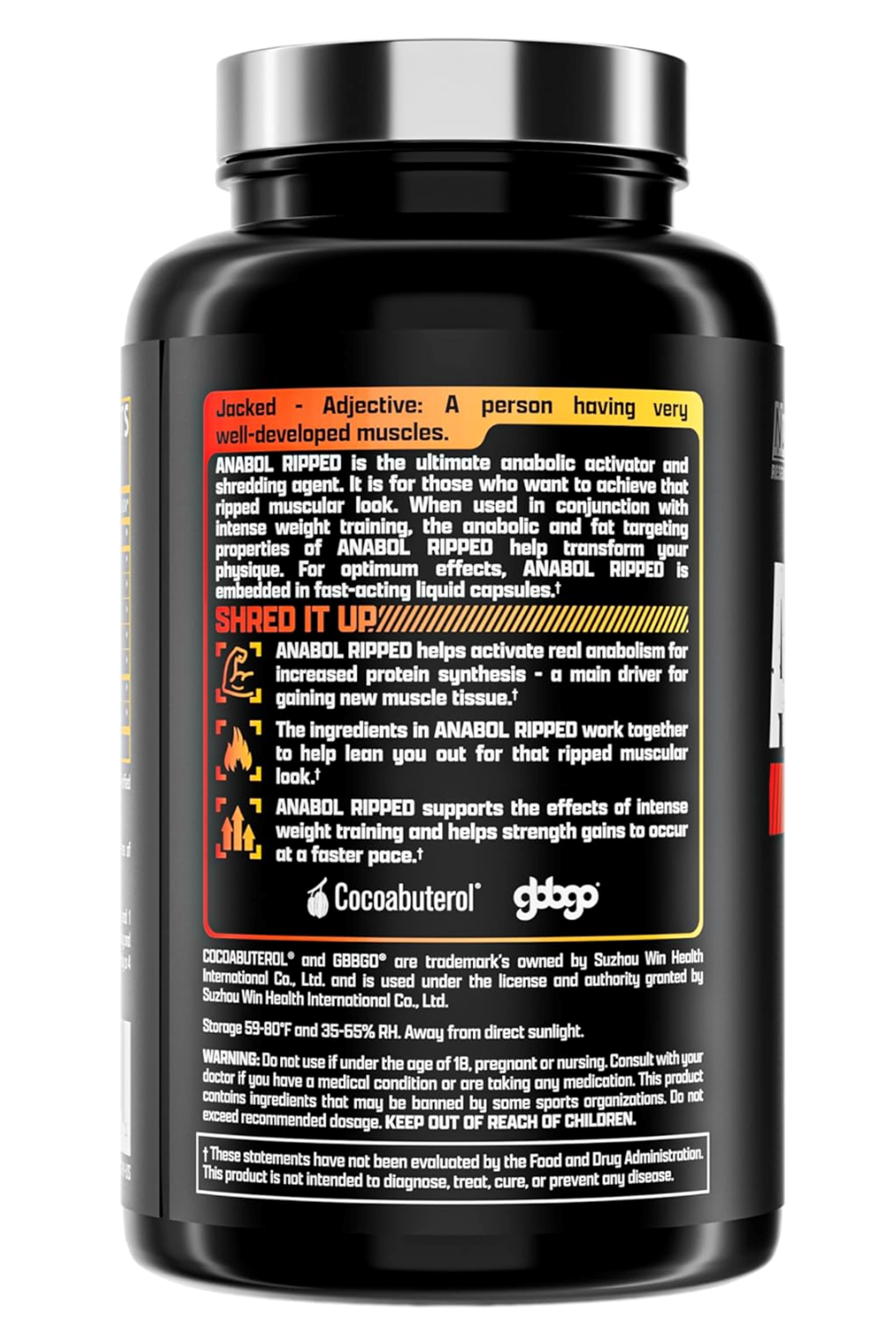 Nutrex  Anabol Ripped Anabolic Muscle Builder for Men, 2-in-1 Muscle Builder and Shredding, 60 Capsul.Made ın Usa.43.