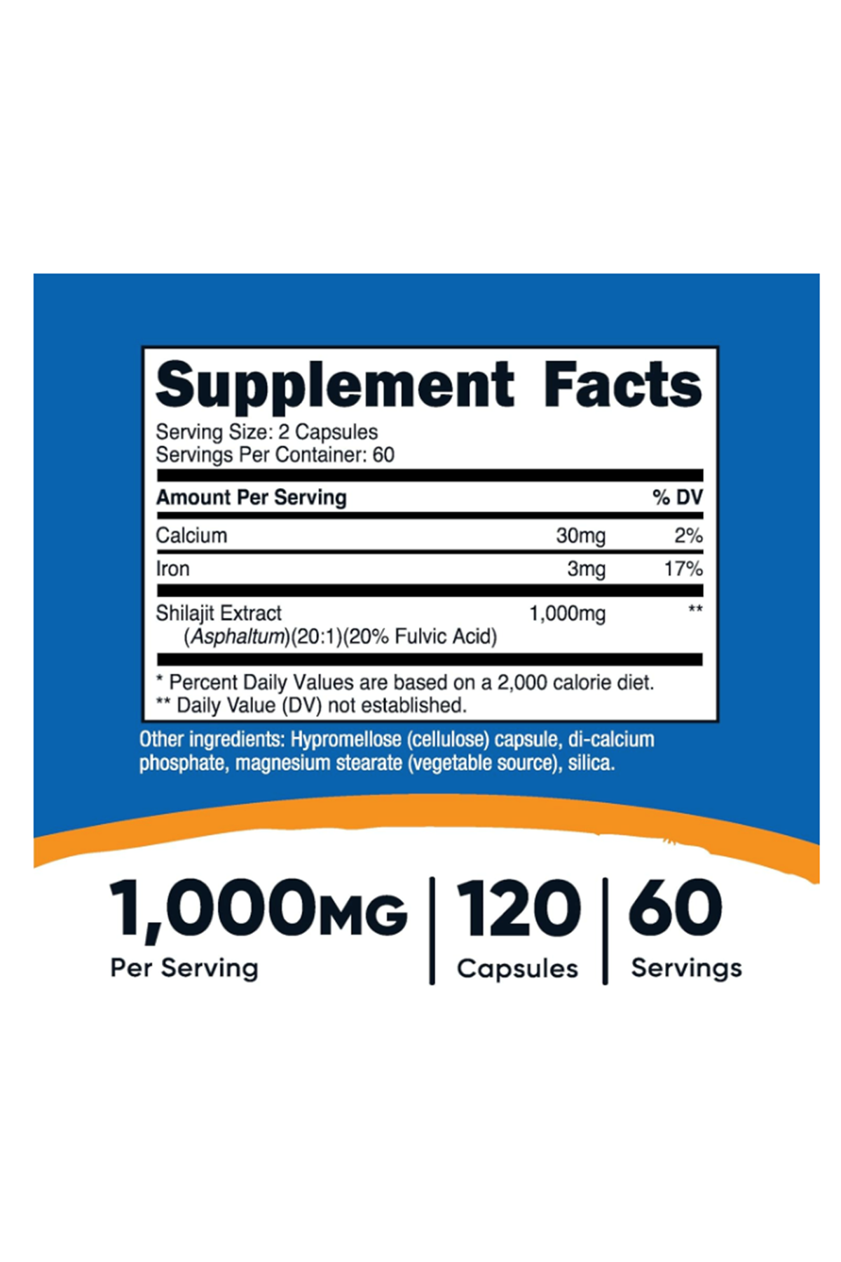 Nutricost Shilajit  (1,000 mg Shilajit Per Serving), 120 Capsul..ABD MENŞEİ.37.