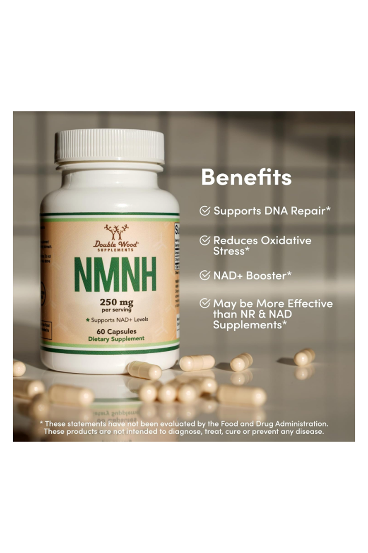 Double Wood NMNH 250mg  60 Capsul (NMN Supplement Alternative)..(ABD MENŞEİ).67.