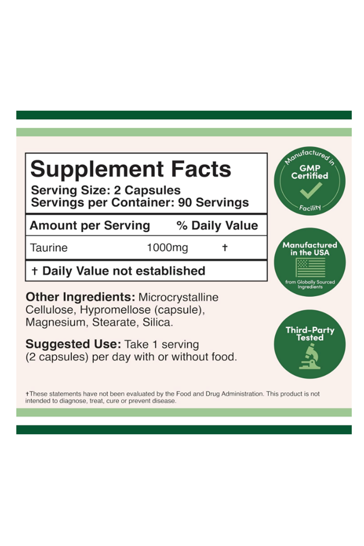 Double Wood Taurine 1000mg Per Serving, 180 Capsul.From the American Distributor Company.37.