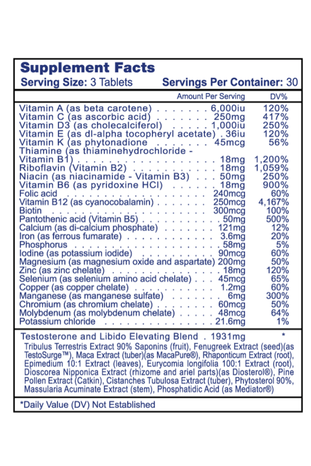 Hi-Tech Pharmaceuticals TestoVite 90 Tablet.40.