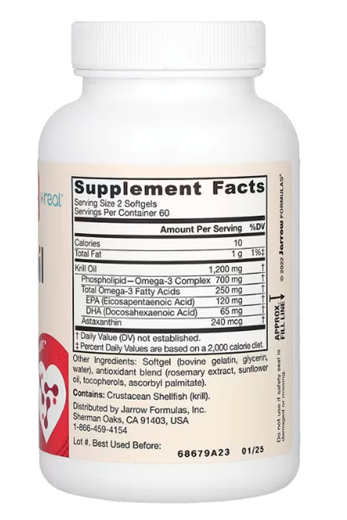 Jarrow Formulas, Krill Oil, 120 Softgels.Made ın Usa.84.