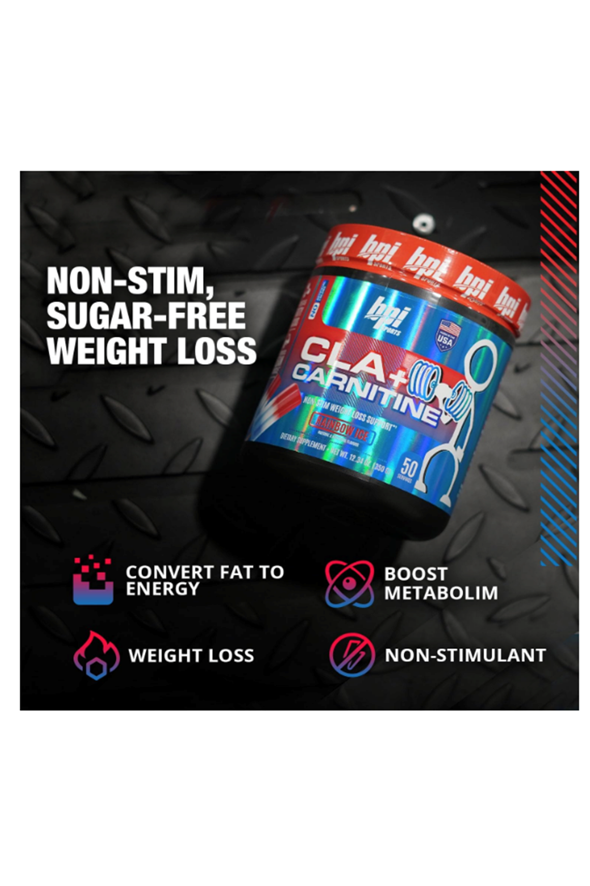 BPI Sports CLA + Carnitine – Conjugated Linoleic Acid – Caffeine Free 350gr 50 servings.Made ın Usa.43.