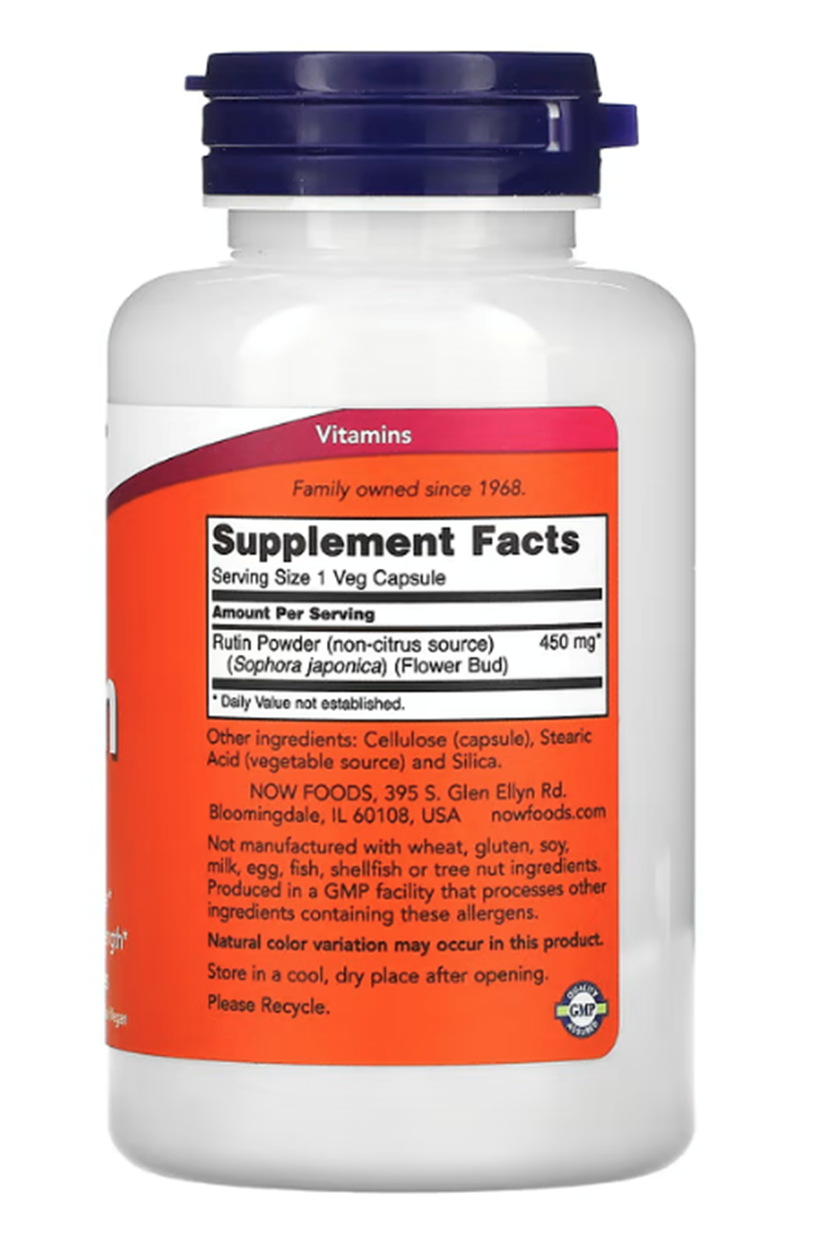 NOW  Rutin  450mg 100 Veg Capsul.Made ın Usa.40.Özel Sporcu Gıdaların'dan