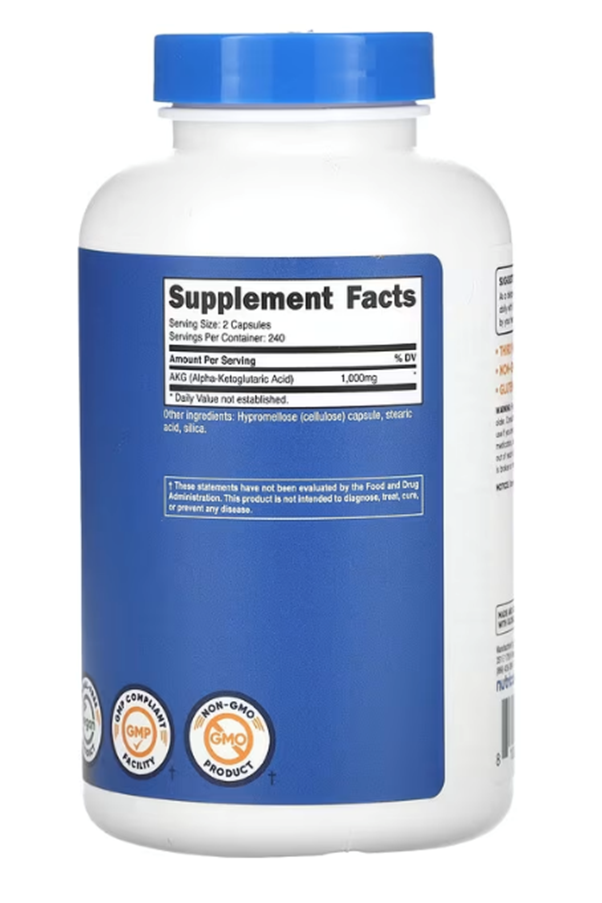 Nutricost, AKG (Alpha-Ketoglutaric Acid), 1,000 mg, 240 Capsul.45.
