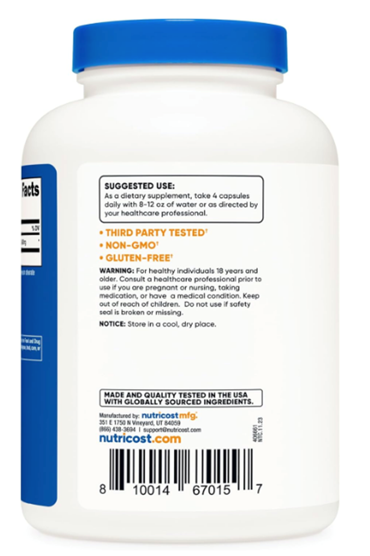 Nutricost, Beta-Alanine, 3,400 mg, 240 Capsul.Abd Menşei.41.