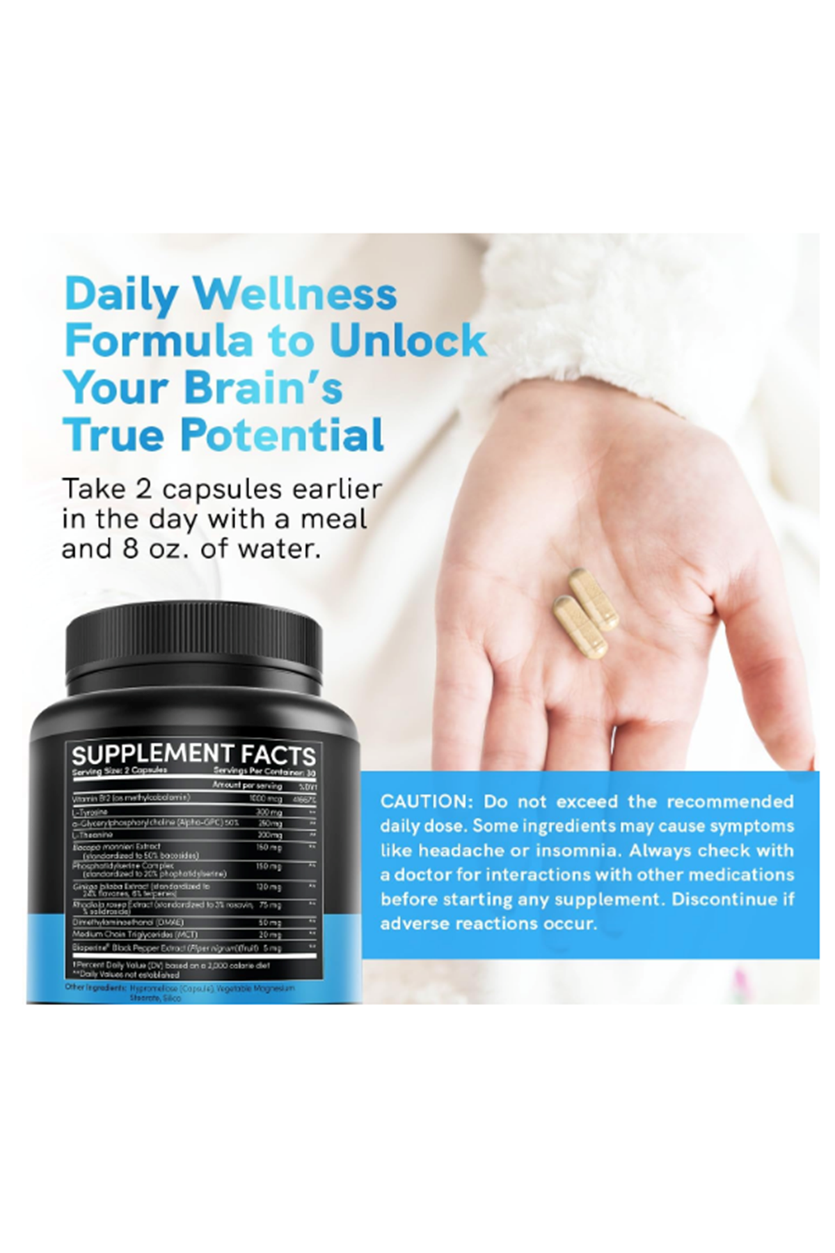 MEDCHOICE Nootropic Brain Memory Focus Ginkgo Biloba 1321mg  60 Capsul.