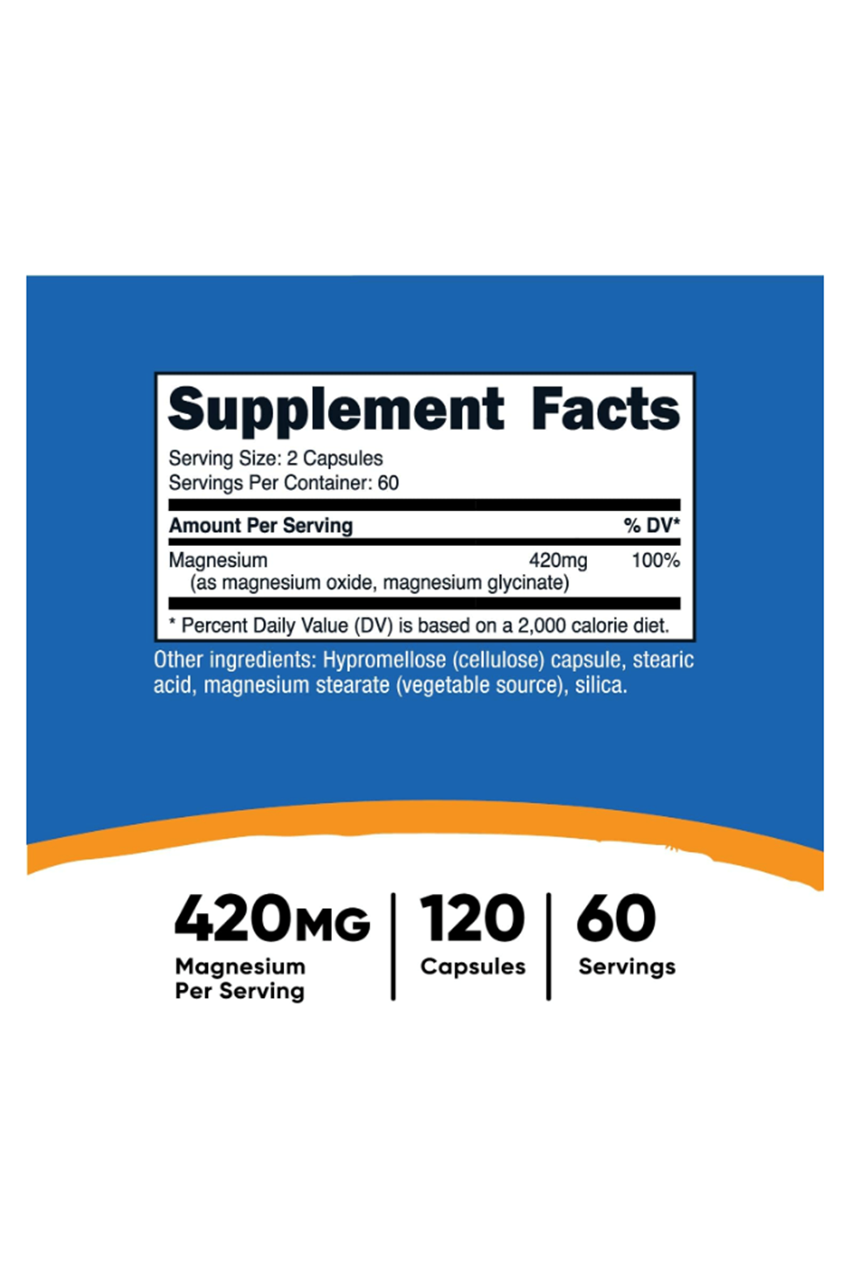 Nutricost Magnesium+ Extra Strength 420mg, 120 Capsules - 60 Servings. Magnesium Oxide and Glycinate.38.