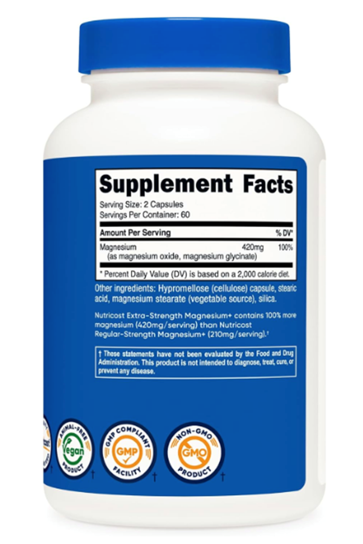 Nutricost Magnesium+ Extra Strength 420mg, 120 Capsules - 60 Servings. Magnesium Oxide and Glycinate.38.