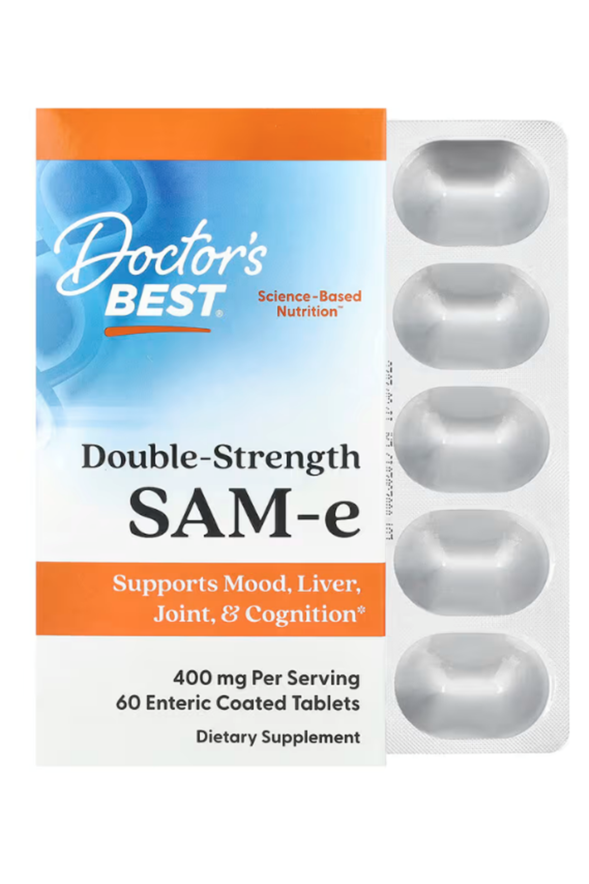 Doctor's Best (Ösg Özel Sporcu Gıdaları) SAM-e Double Strength 400mg, 60 Enteric Coated Tablet.Orj Usa.76.