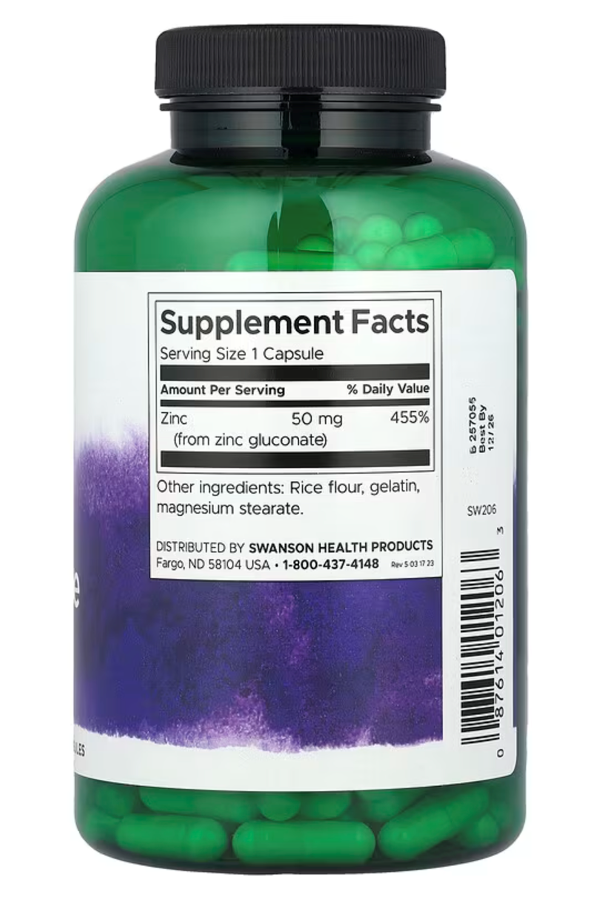 Swanson Zinc Gluconate  50mg 250 Capsul.