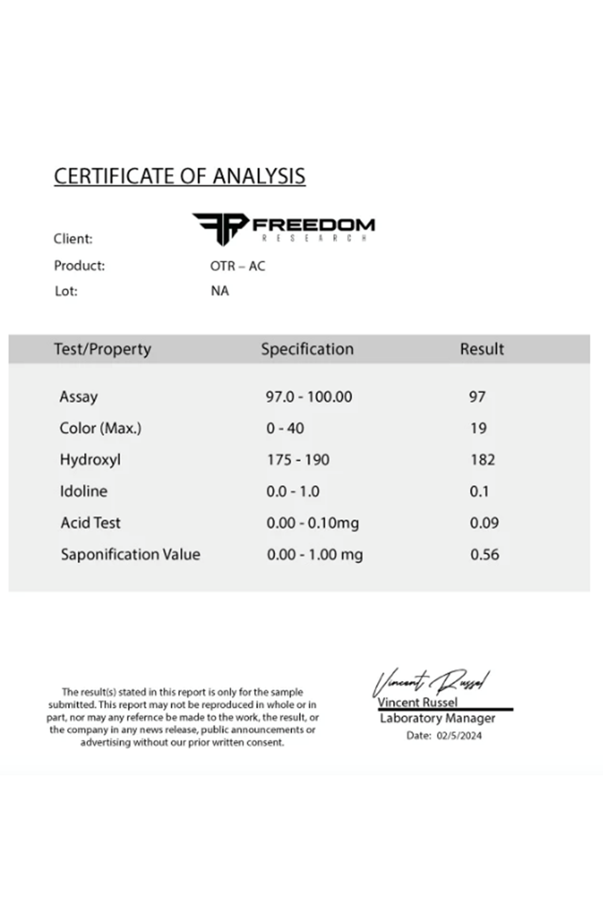 Freedom Research OTR – AC Ostarine MK 28/66 Ester Form 90 Capsul.Made ın Usa 40.