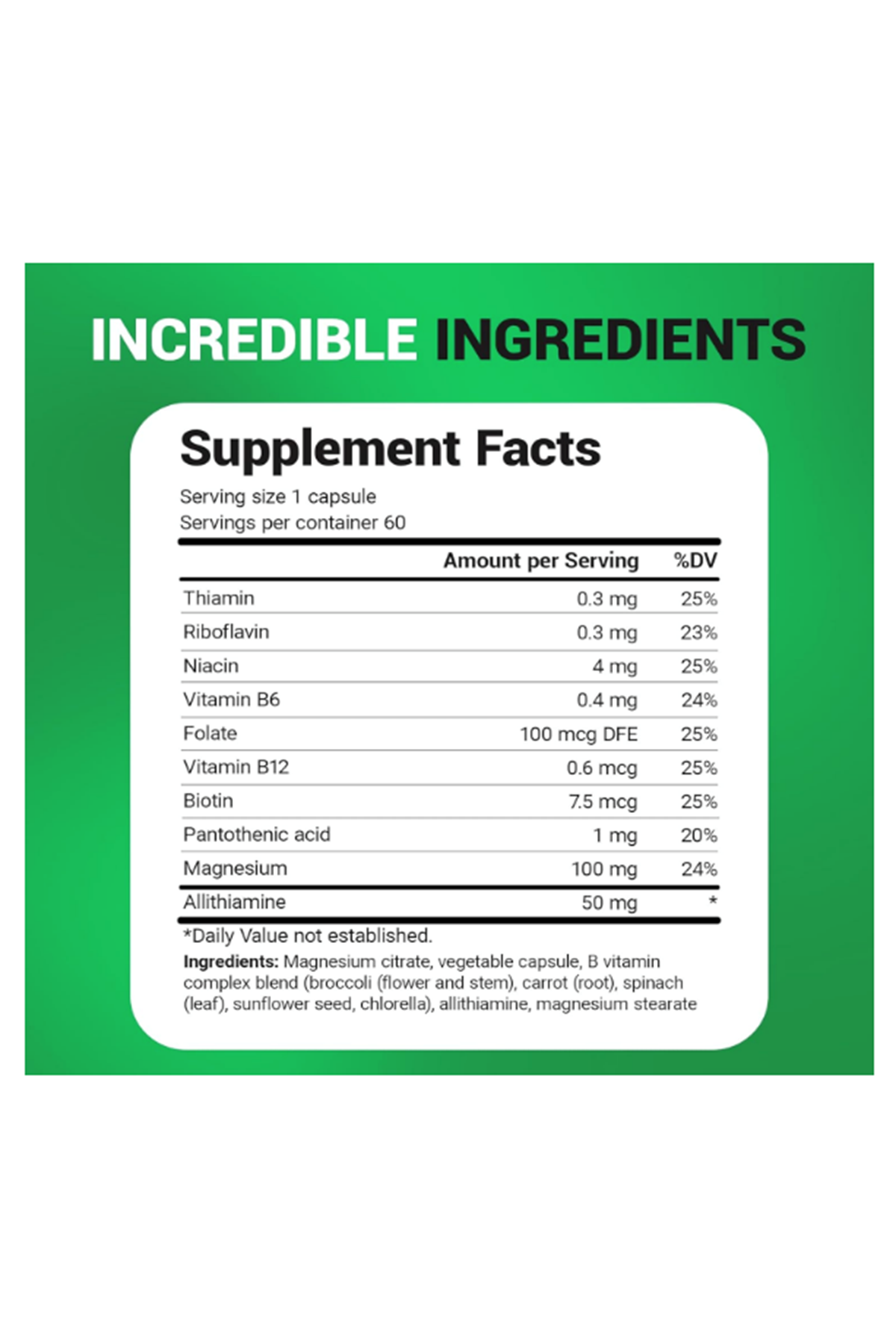 Dr. Berg   Natural Vitamin B1+ Allithiamine B Complex 60 Capsul.51.