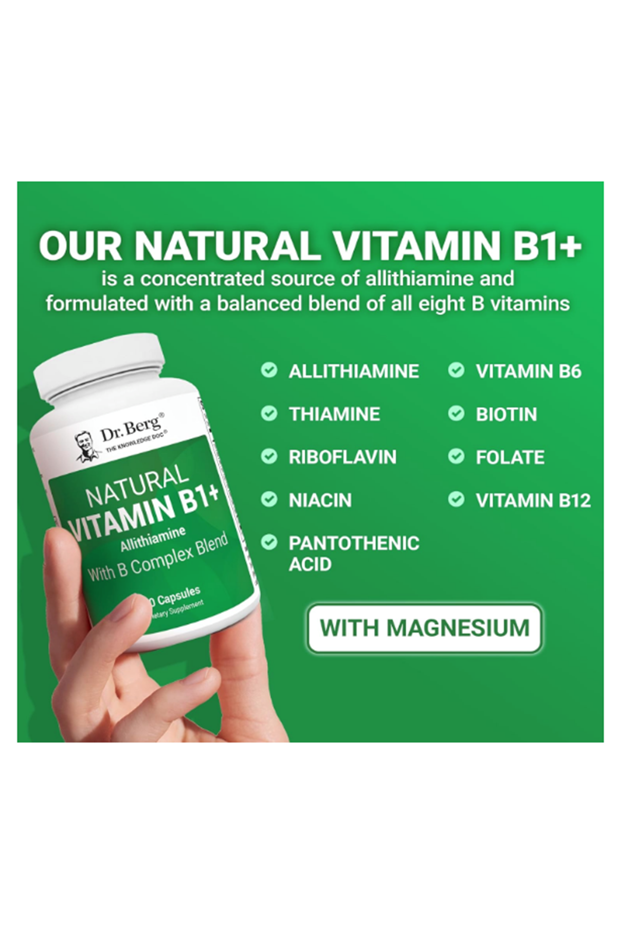 Dr. Berg   Natural Vitamin B1+ Allithiamine B Complex 60 Capsul.51.