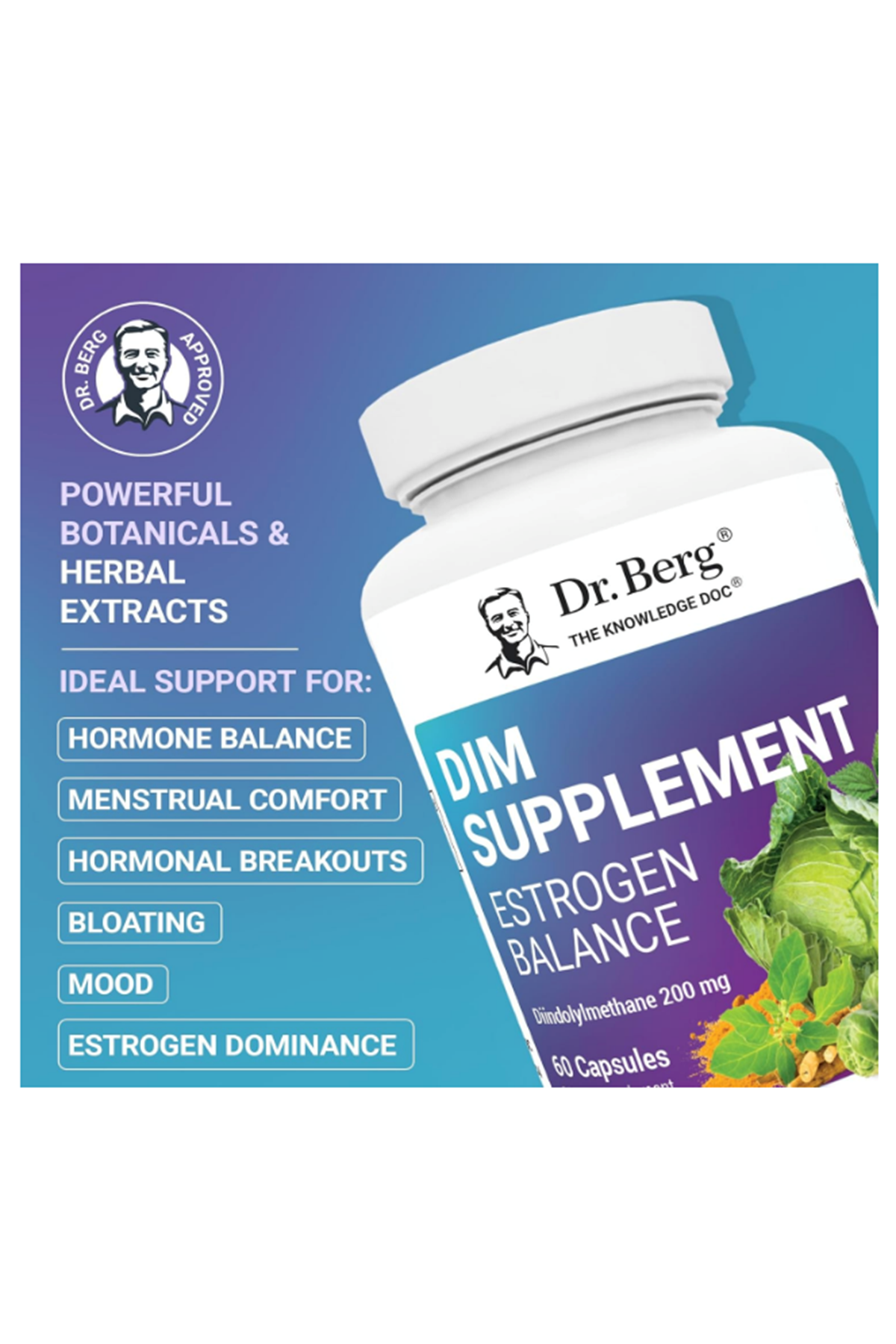 Dr. Berg (Özelsporcugıdaların'dan !!) DIM  Estrogen Balance with Black Cohosh and - 60 Capsules.47.