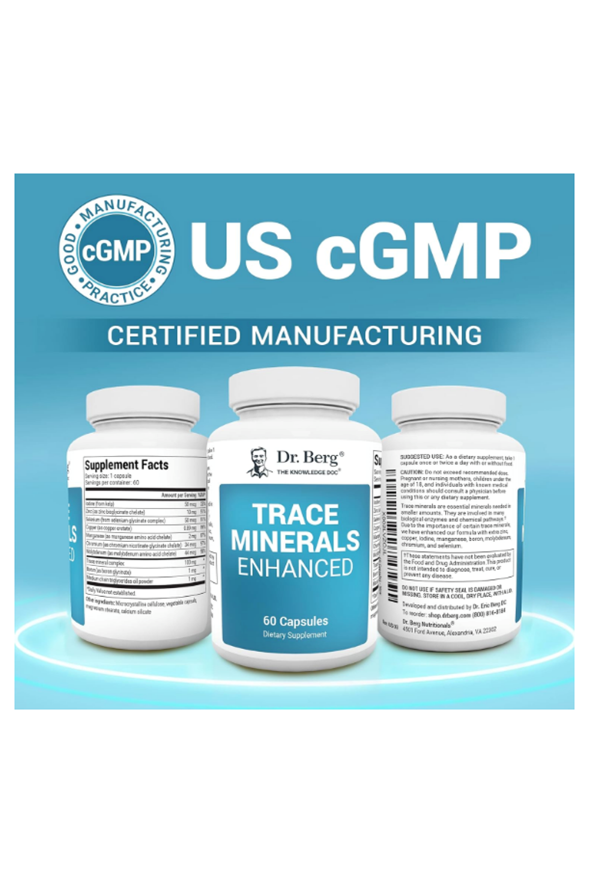 Dr. Berg  Trace Minerals Enhanced Complete with 70+ Minerals - 60 Capsul.64.