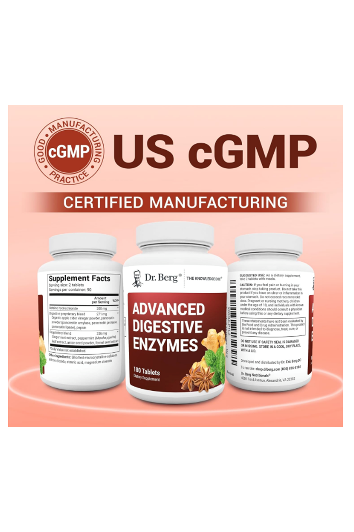 Dr. Berg  Advanced Digestive Enzymes - 180 Tablets.53.