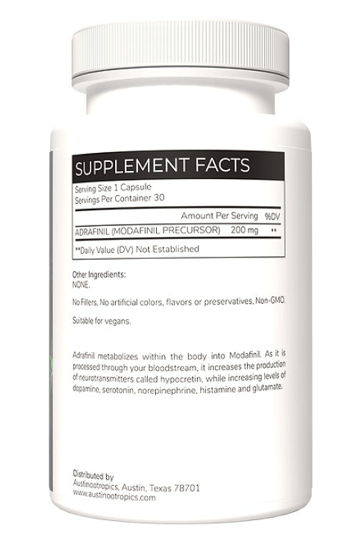 Austinootropics  Adrafinil 200mg  30 Veg Capsul.Made ın Usa.61.