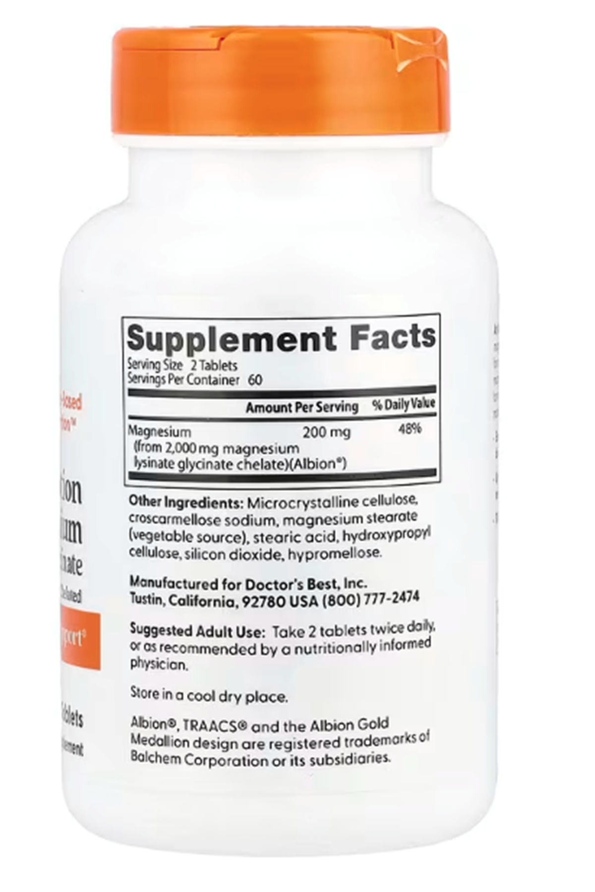 Doctor's Best, High Absorption Magnesium, 200 mg, 120 Tablets.38.