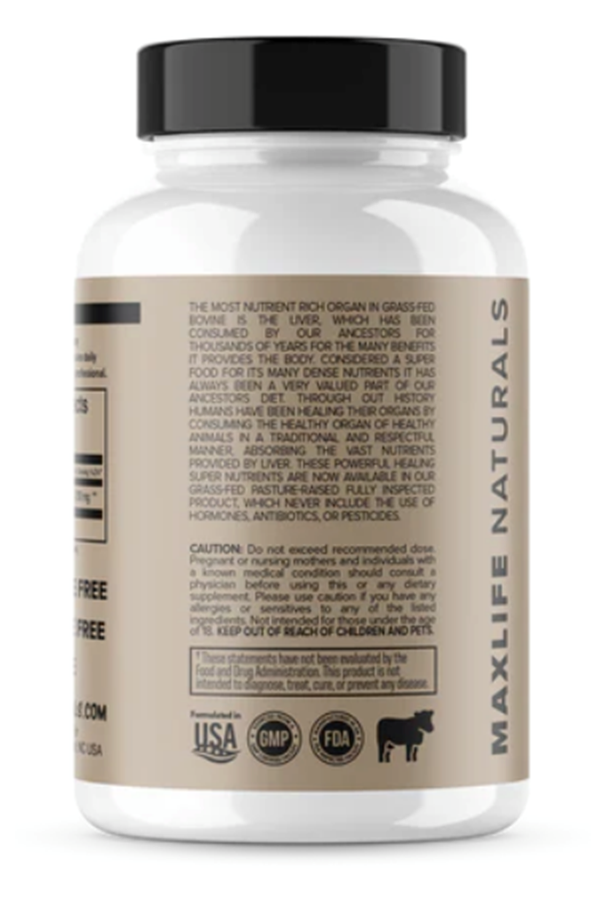 MaxLife Naturals Grass-Fed Beef Liver– 120 Capsules.Made ın Usa 42.