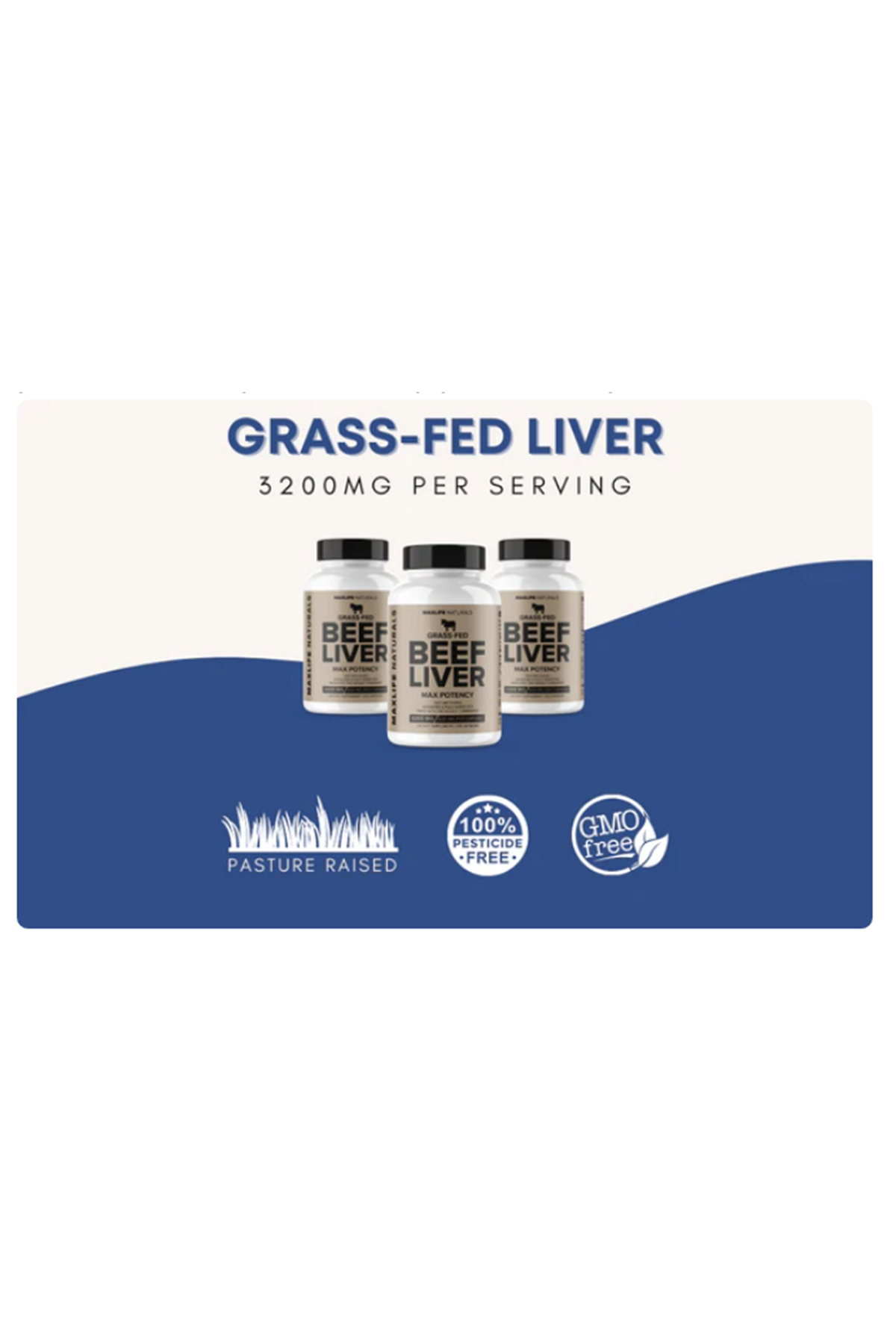 MaxLife Naturals Grass-Fed Beef Liver– 120 Capsules.Made ın Usa 42.